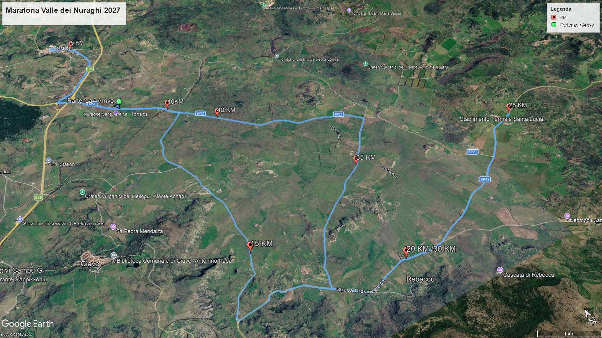 Mappa del percorso