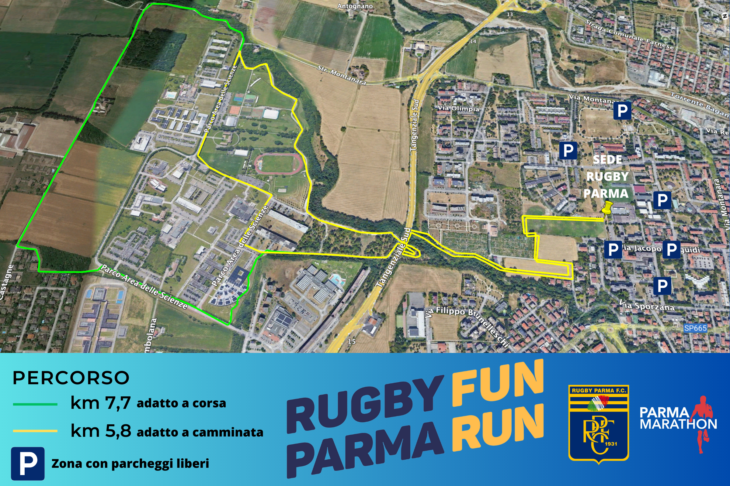 PERCORSO RUGBY PARMA FUN RUN