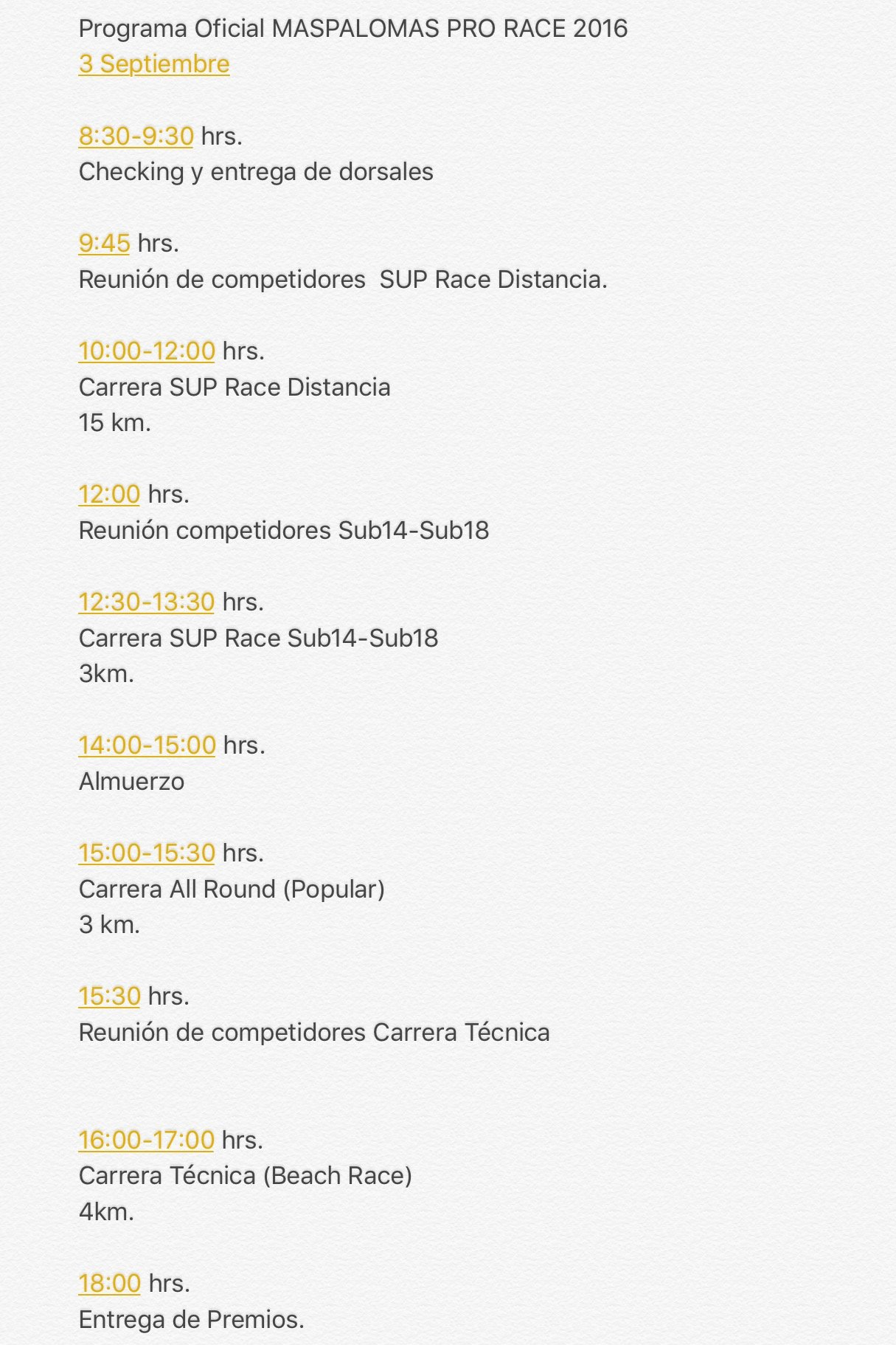 Horario