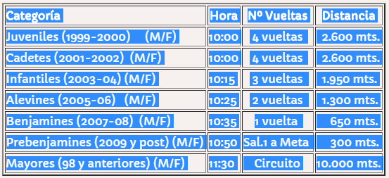 HORARIOS