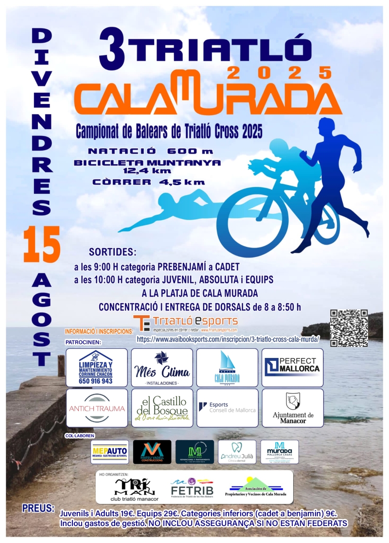 3 TRIATLÓ CROSS CALA MURADA - Inscríbete