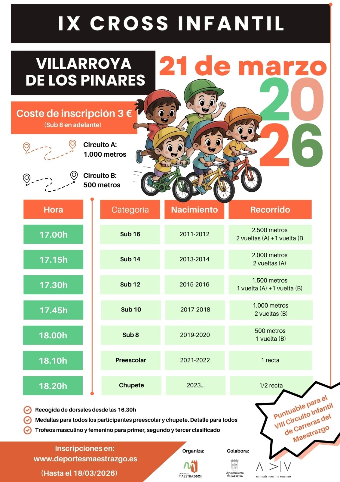 CROSS INFANTIL VILLARROYA DE LOS PINARES 2026 - Inscríbete