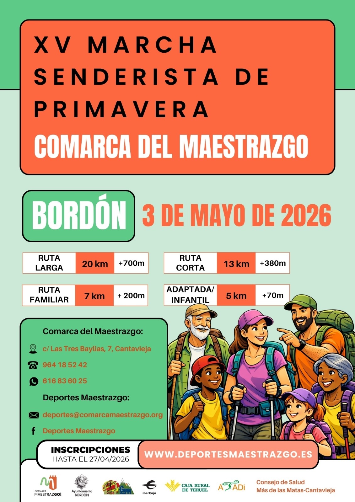 XV SENDERISTA PRIMAVERA BORDÓN 2026  - Inscríbete