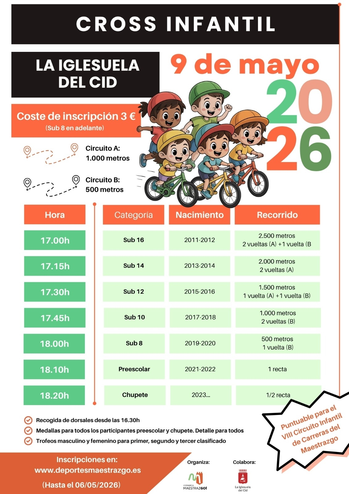 CROSS INFANTIL LA IGLESUELA DEL CID 2026 - Inscriu-te