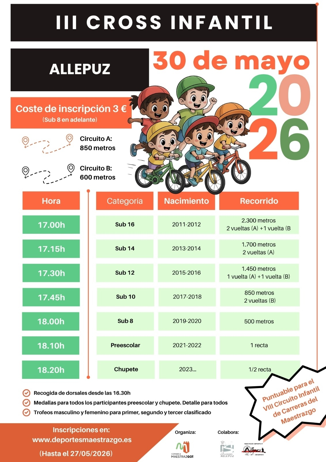 CROSS INFANTIL ALLEPUZ 2026  - Inscríbete