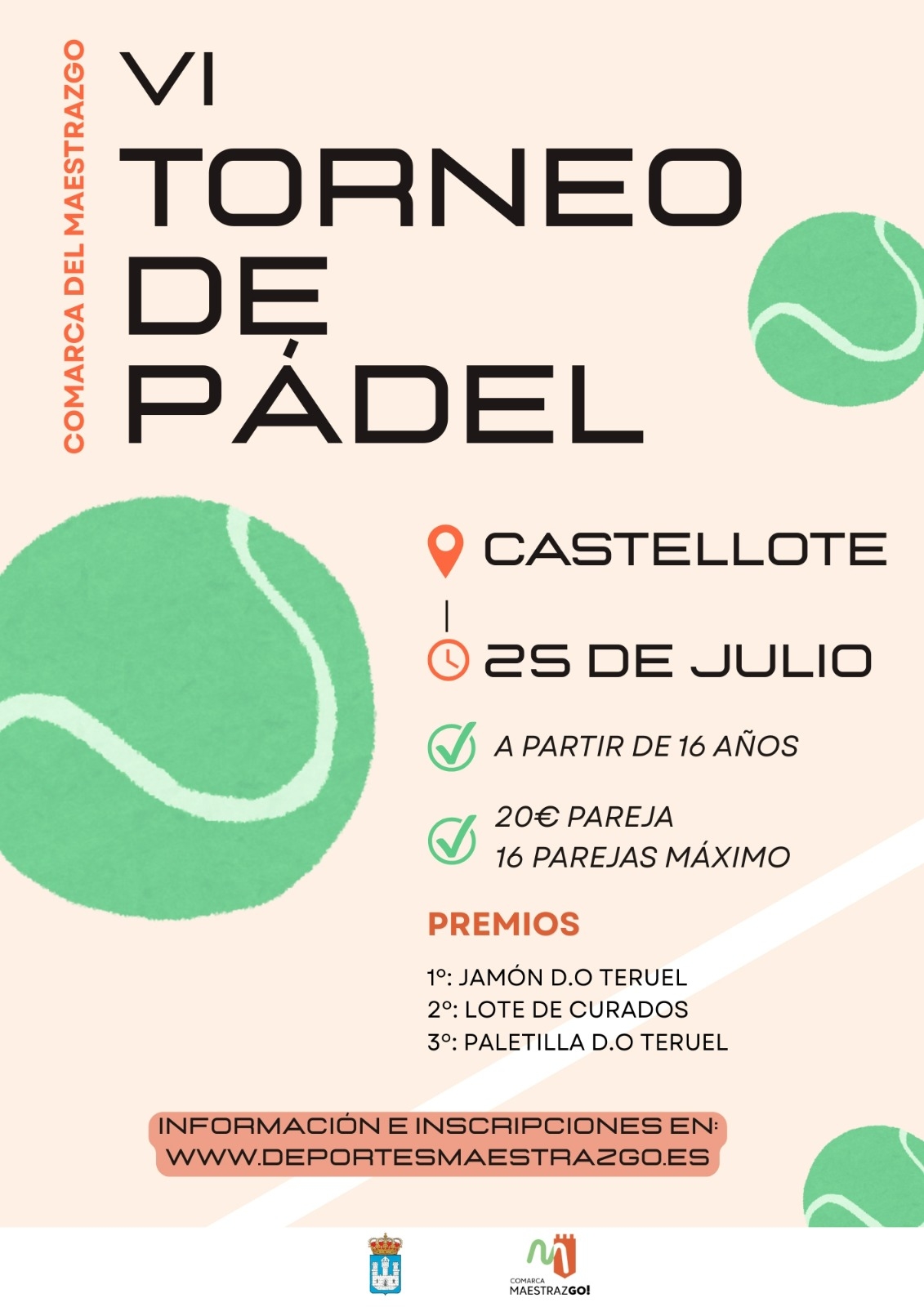 TORNEO PADEL COMARCA MAESTRAZGO VERANO 2026  - Inscríbete