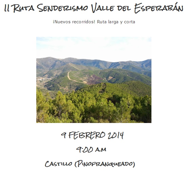 II RUTA SENDERISMO VALLE DEL ESPERABÁN - Register