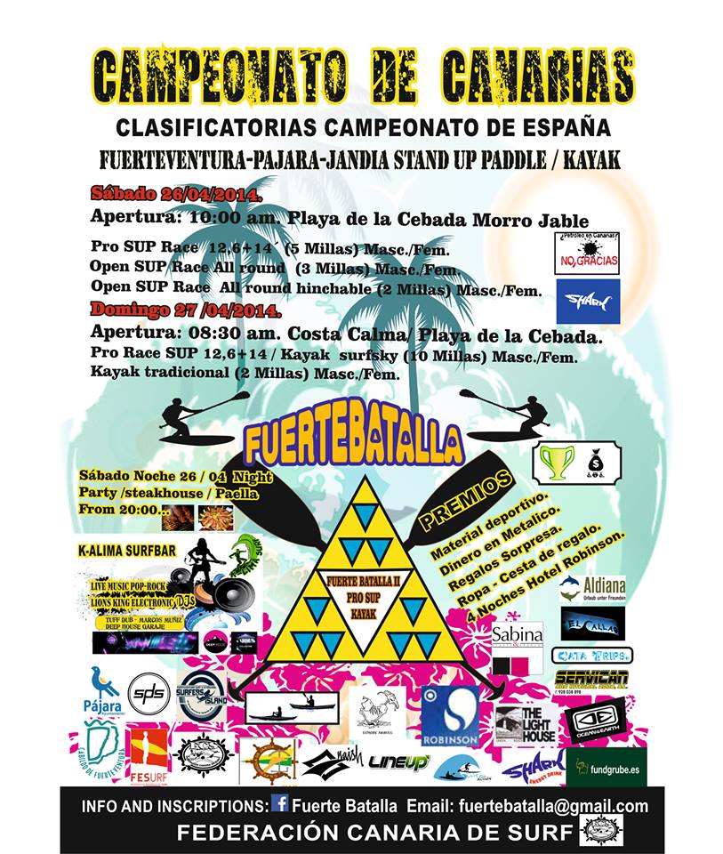 FUERTEBATALLA STAND UP PADDLE RACE- PÁJARA 2014  - Inscríbete