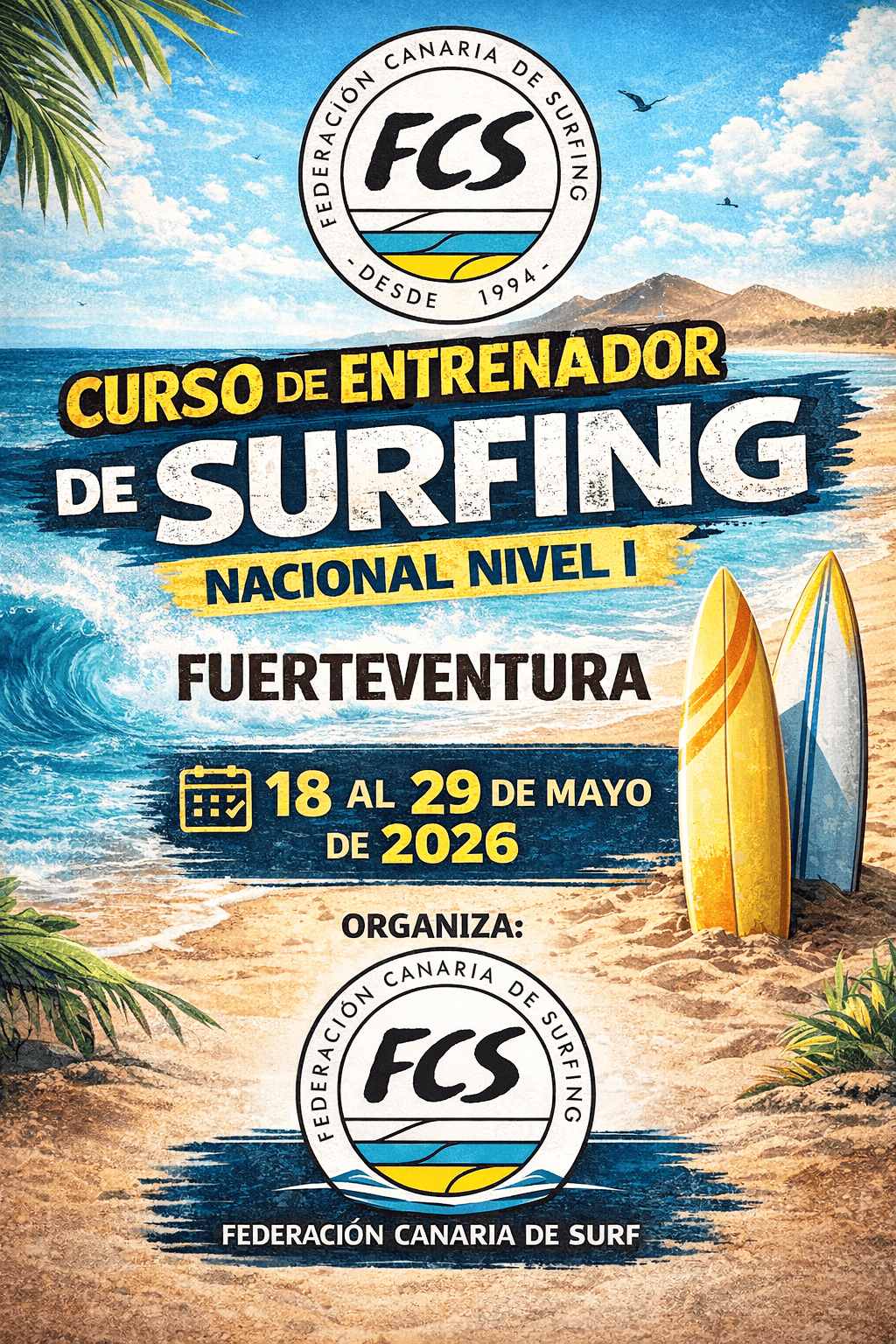 CURSO DE ENTRENADORES DE SURFING GC 2026 NO FEDERADOS - COPIA - Inscríbete