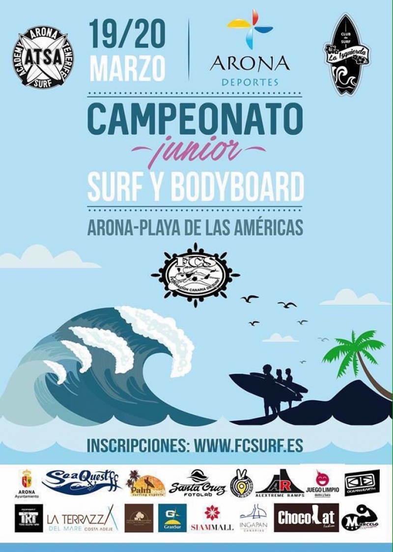 CIRCUITO CANARIO DE SURF Y BODYBOARD JUNIOR 2016 PLAYA DE LAS AMÉRICAS - Inskriba zaitez
