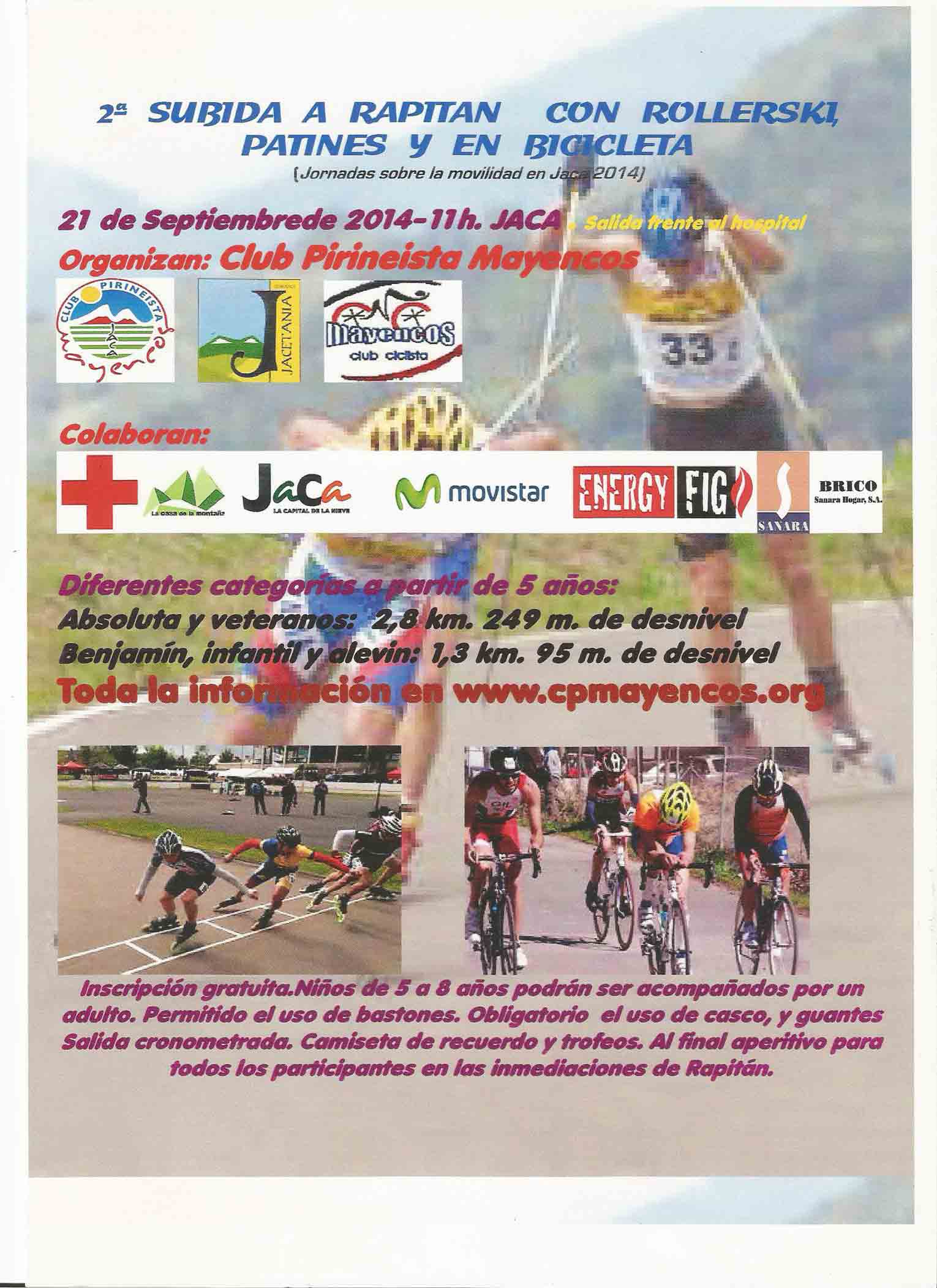 2ª SUBIDA A RAPITÁN CON ROLLERSKI, PATINES Y BICICLETA - Prijava
