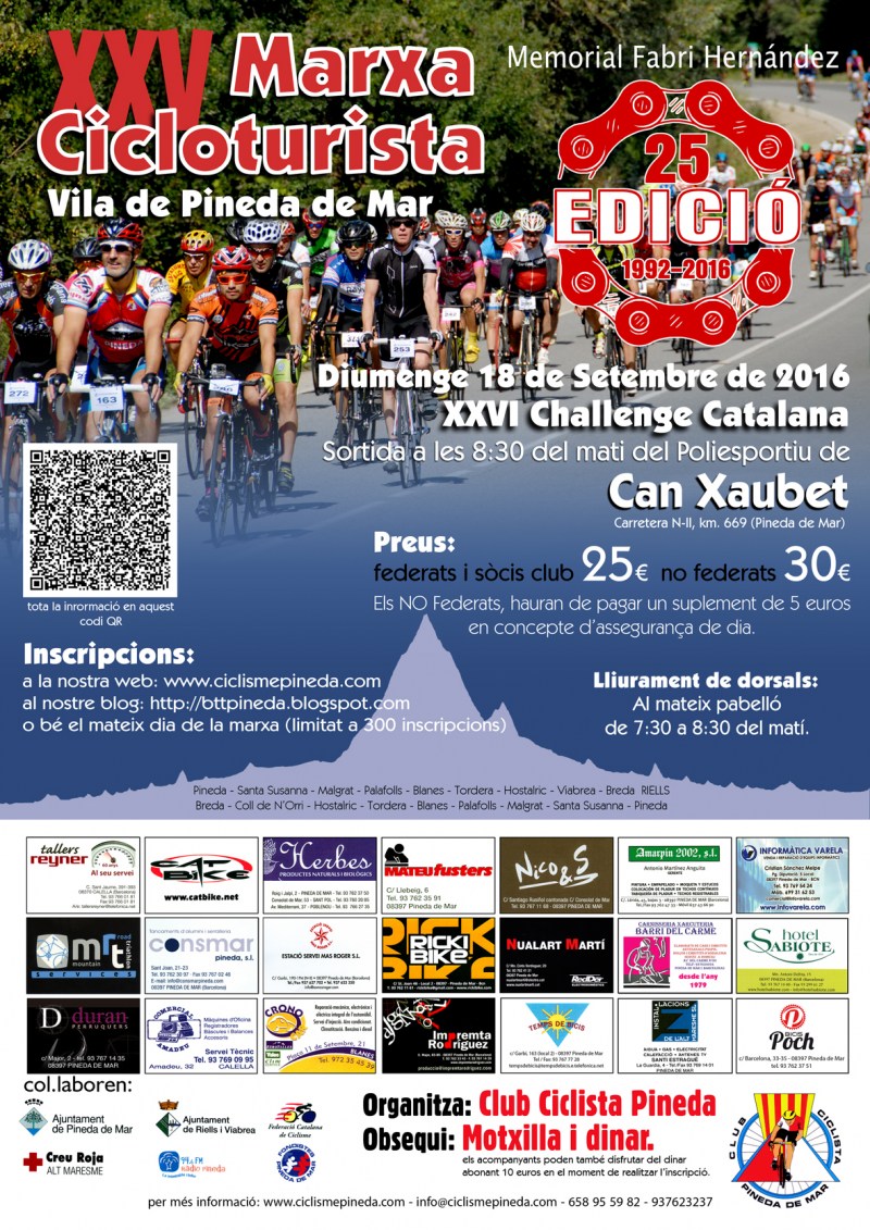 XXV MARXA CICLOTURISTA VILA DE PINEDA - Iscriviti