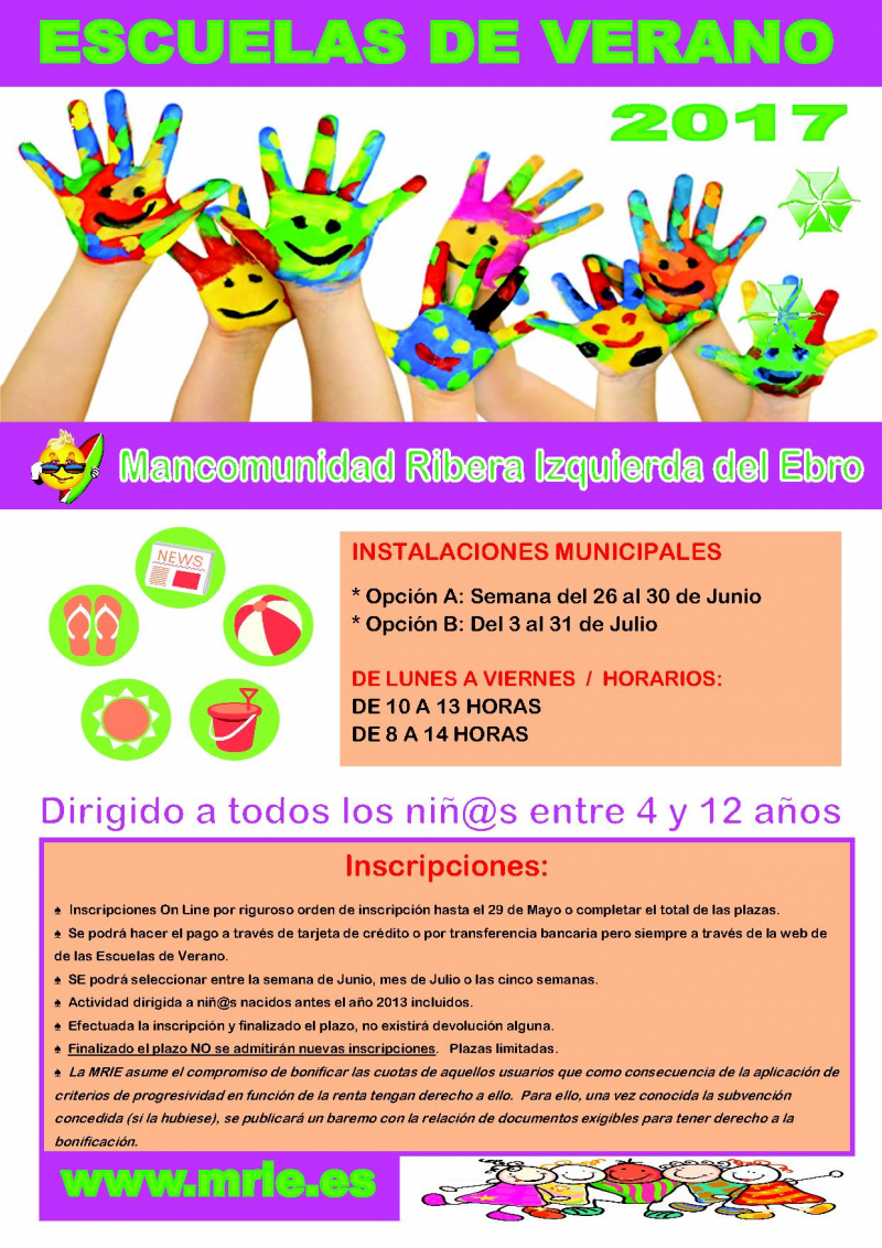 ESCUELAS DE VERANO PASTRIZ   2017  - Inscríbete