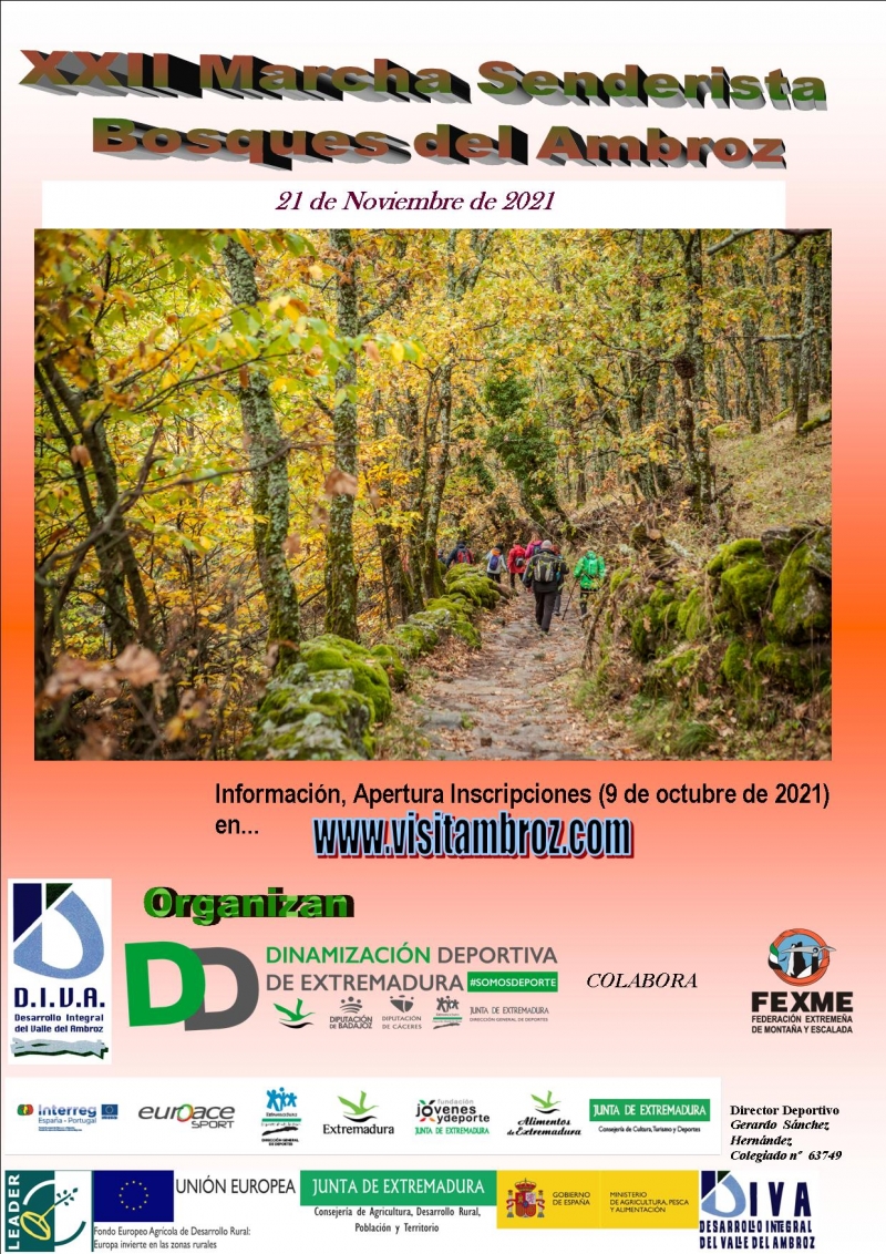 XXII MARCHA SENDERISTA BOSQUES DEL AMBROZ 2021 - Inscríbete