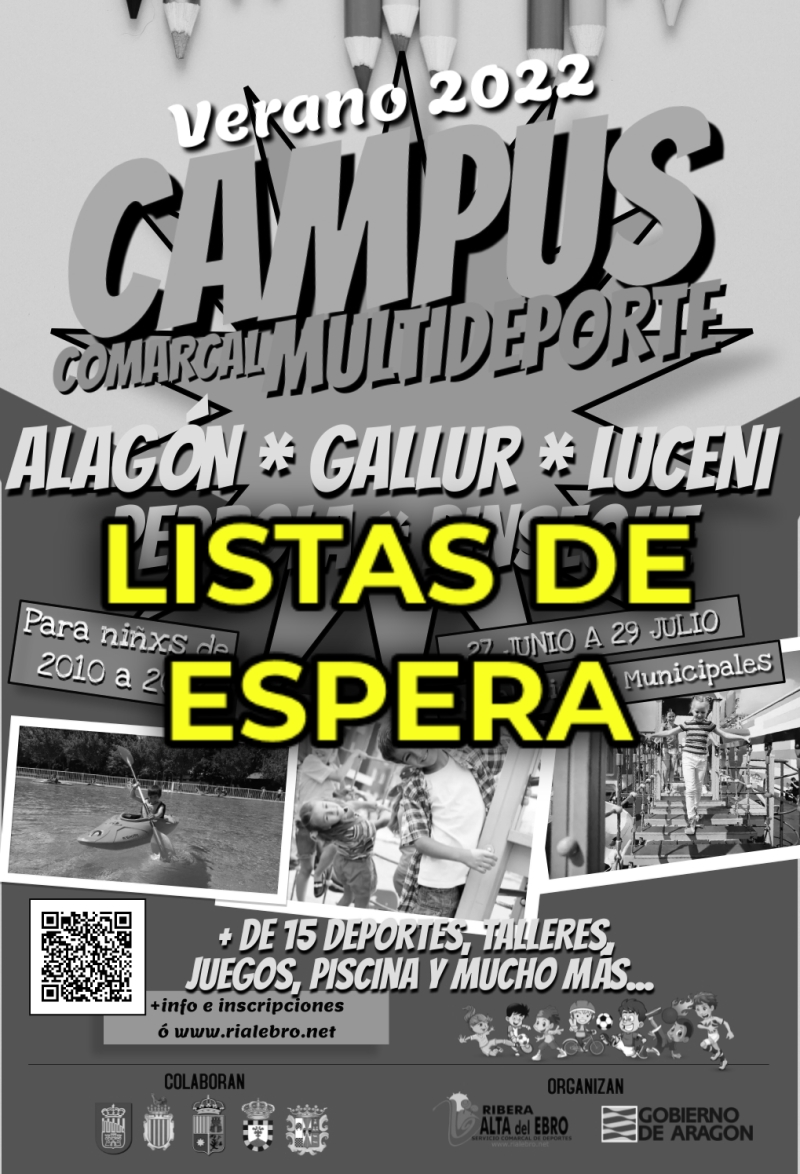 LISTA ESPERA CAMPUS DEPORTIVO COMARCAL 22  - Inscríbete