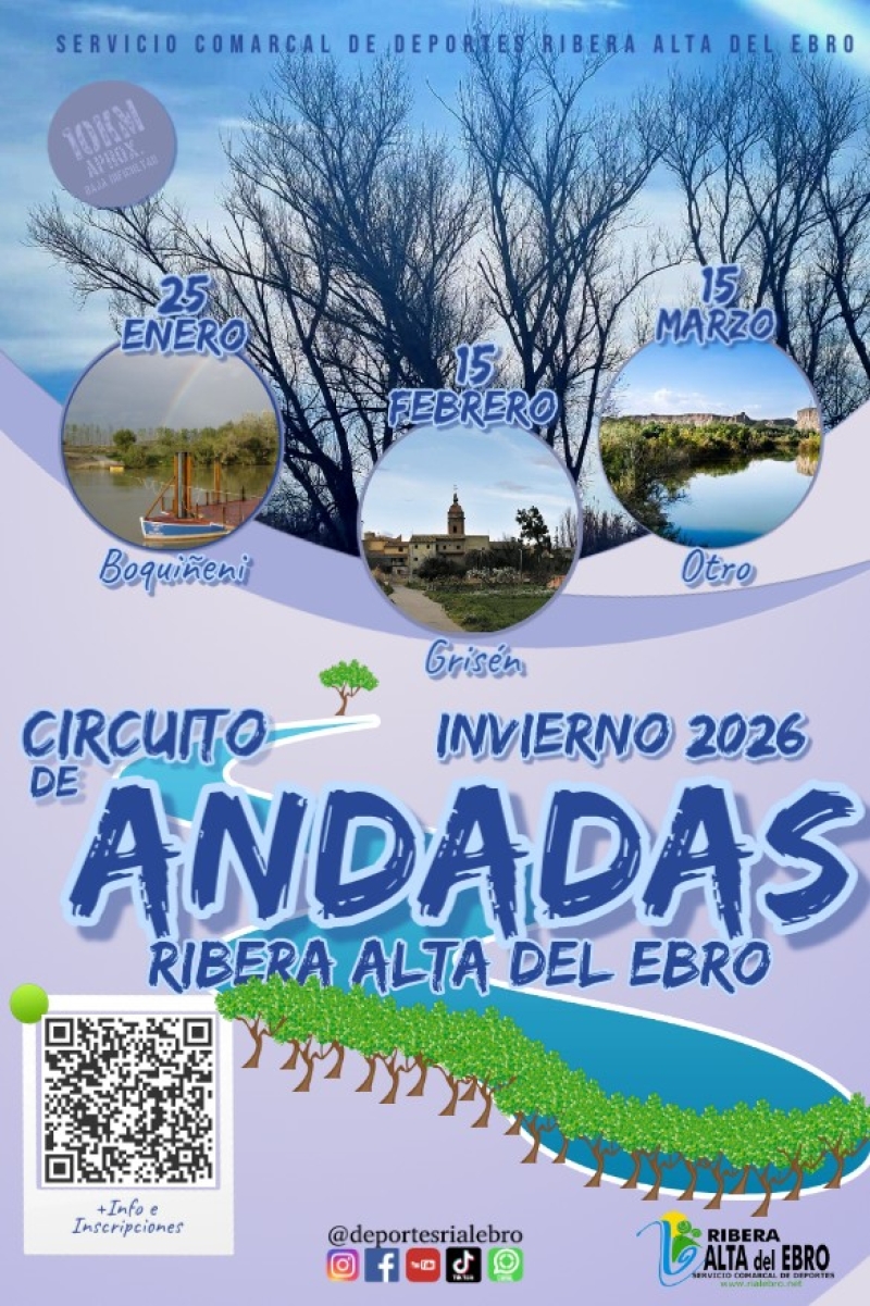 CIRCUITO DE ANDADAS INVIERNO RIBERA ALTA DEL EBRO 2026 - Inscríbete