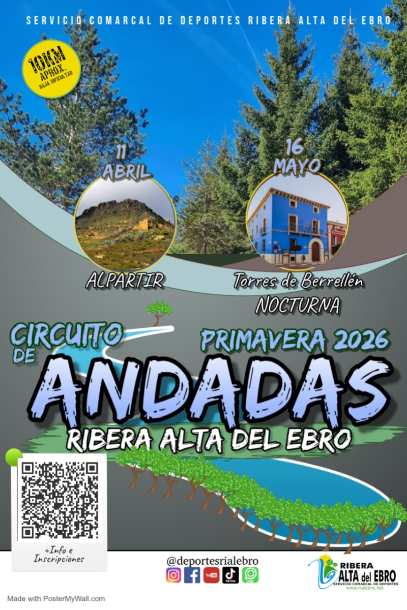 CIRCUITO DE ANDADAS PRIMAVERA RIBERA ALTA DEL EBRO 2026  - Inscríbete