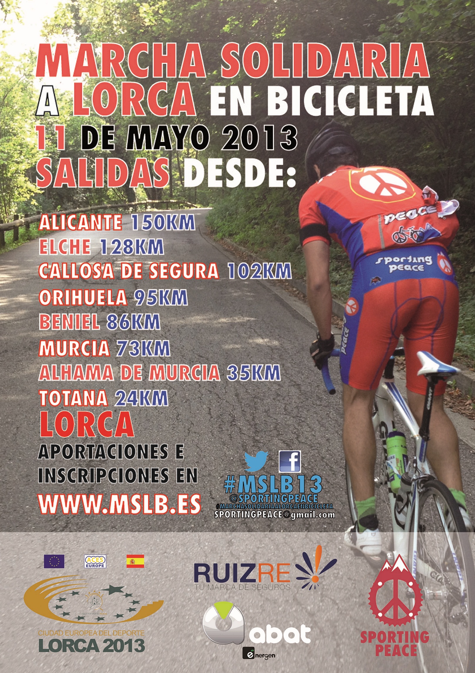 MARCHA SOLIDARIA A LORCA EN BICICLETA - Zur Anmeldung