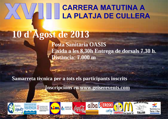 CARRERA MATUTINA PLAYA DE CULLERA - Register