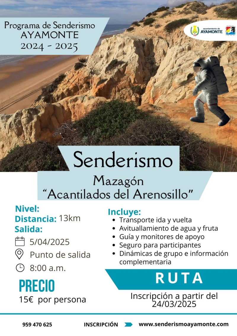 PROGRAMA RUTAS DE SENDERISMO  - MAZAGÓN 05/04/2025 - Prijava