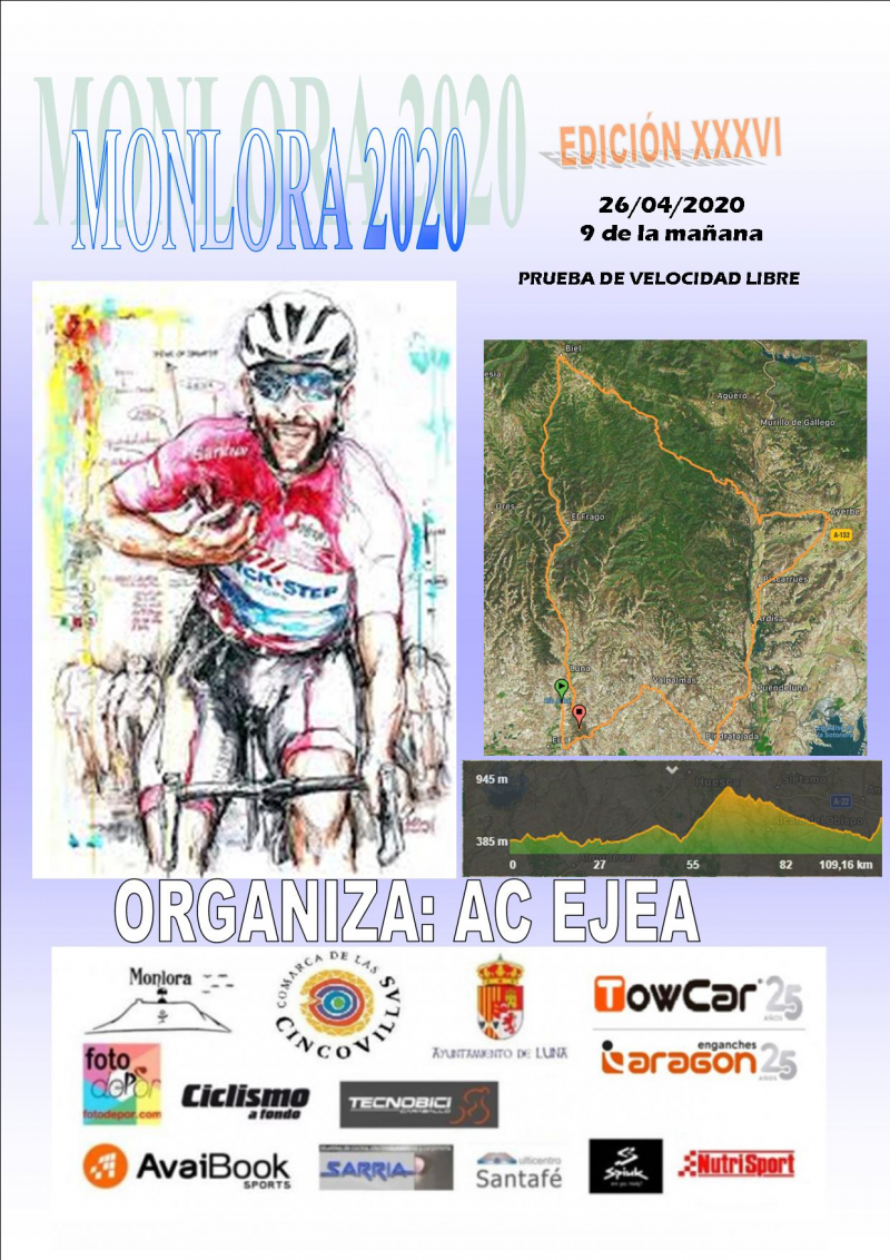XXXVI EDICION MONLORA - PRUEBA DE VELOCIDAD LIBRE 2020 - Inscríbete