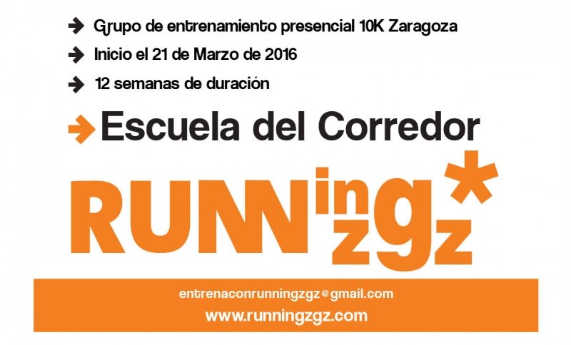 ENTRENAMIENTO PRESENCIAL AVANZADO 10K ZARAGOZA - MARZO 2016 - Inscriu-te