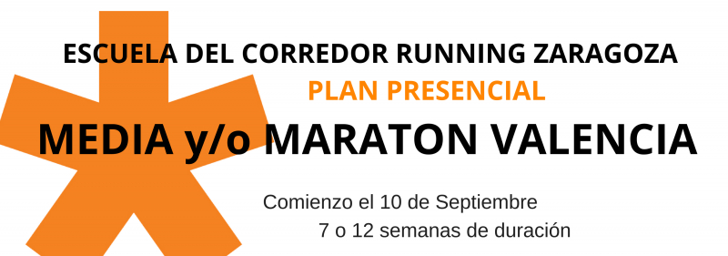ENTRENAMIENTO PRESENCIAL MARATÓN Y/O 1/2 MARATÓN DE VALENCIA  - Inscríbete