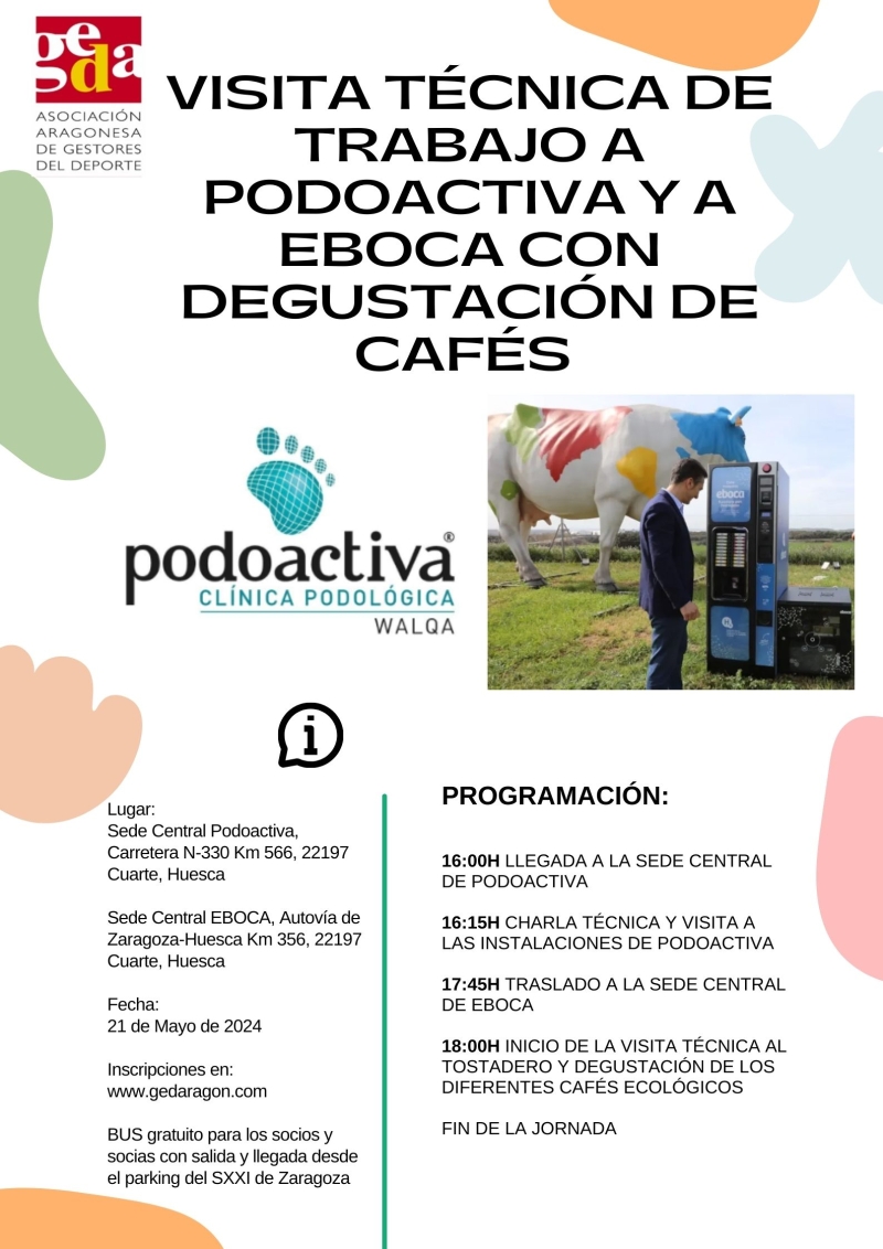 VISITA TÉCNICA DE TRABAJO A PODOACTIVA Y DEGUSTACIÓN DE CAFÉ CON EBOCA - Prijava