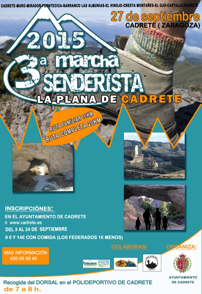 3ª MARCHA SENDERISTA LA PLANA DE CADRETE - Inskriba zaitez