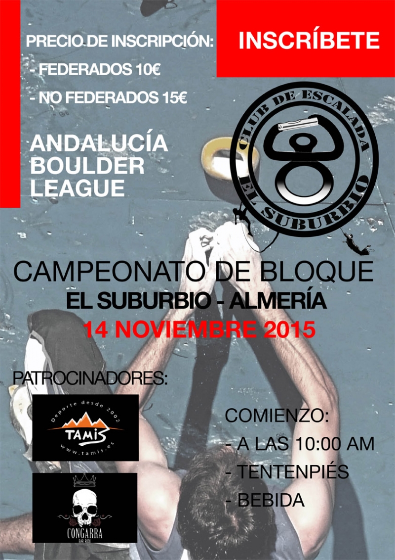 COMPETICIÓN DE ESCALADA EN BLOQUE EL SUBURBIO  - Inscríbete