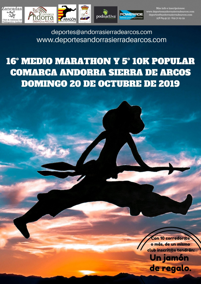 16º MEDIO MARATON Y 5º 10K POPULAR COMARCA ANDORRA SIERRA DE ARCOS - Inskriba zaitez