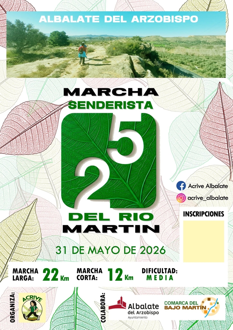 XXV MARCHA SENDERISTA DEL RÍO MARTÍN - Inscríbete