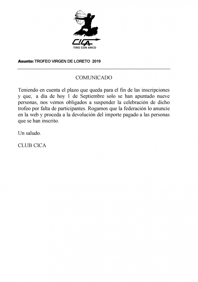 TROFEO VIRGEN DEL LORETO 2019- ANULADO EL 1 DE SEPTIEMBRE - Register