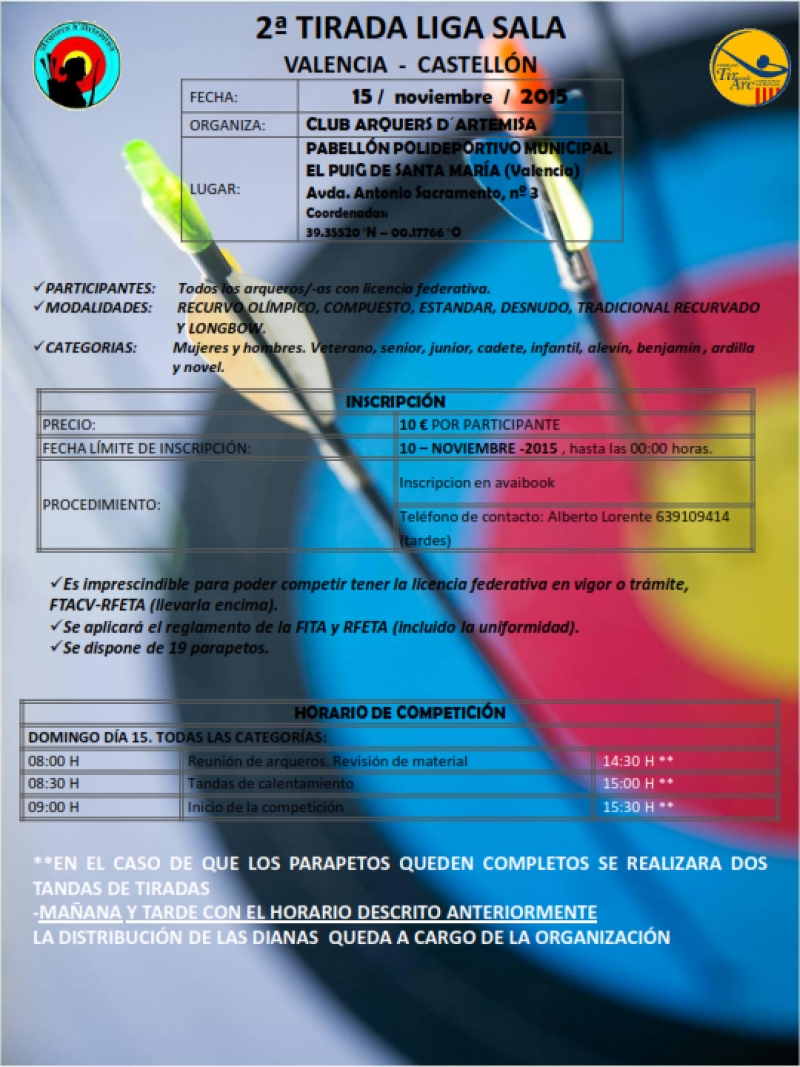 LIGA VALENCIA - CASTELLÓN DE SALA (2ª TIRADA)  - Inscríbete