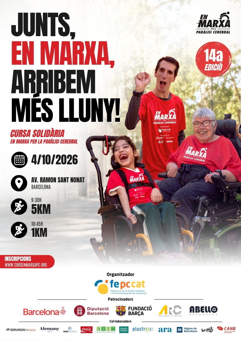 14A CURSA SOLIDÀRIA EN MARXA PER LA PARÀLISI CEREBRAL - Inscriu-te