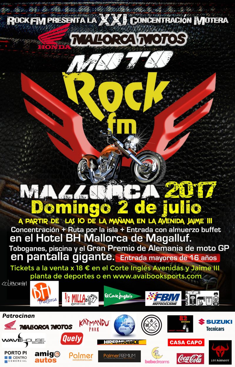 XXI CONCENTRACIÓN MOTERA MOTO ROCK FM MALLORCA 2017 - Iscriviti
