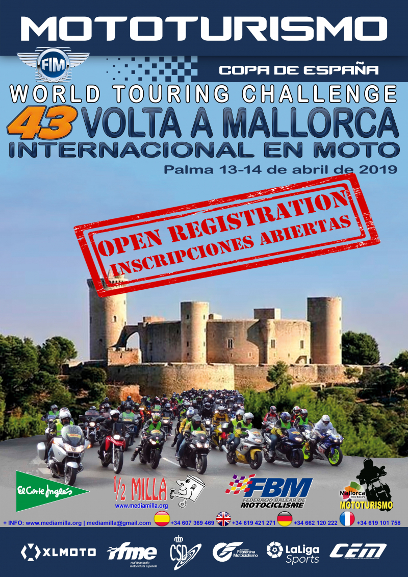 43ª VOLTA INTERNACIONAL A MALLORCA EN MOTO 2019  - W.T.C. - C.E.M.  - Inscríbete