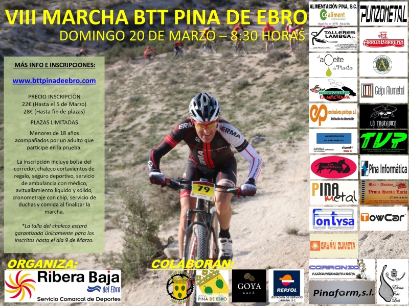 VIII MARCHA BTT PINA DE EBRO - Inscríbete