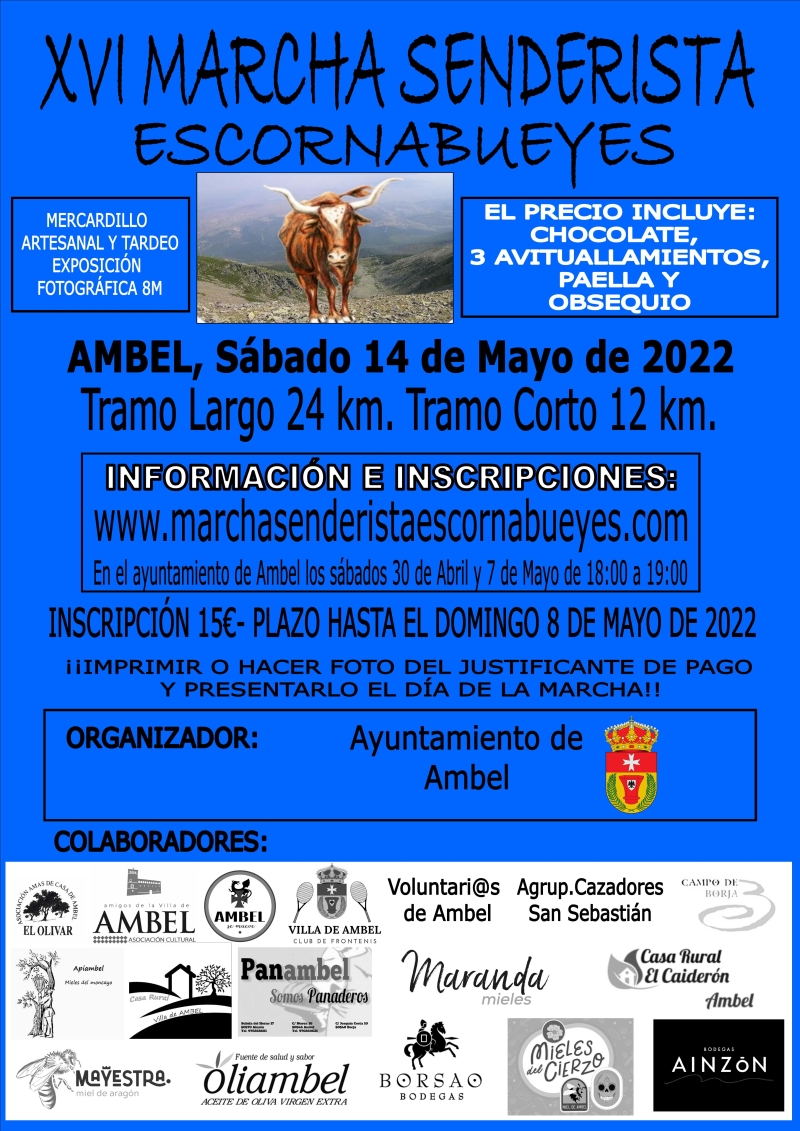 XVI MARCHA SENDERISTA ESCORNABUEYES - Inscríbete