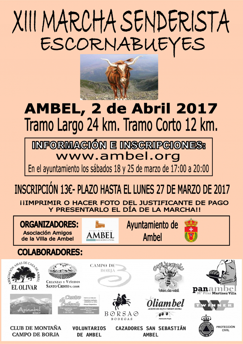 XIII MARCHA SENDERISTA ESCORNABUEYES - Iscriviti