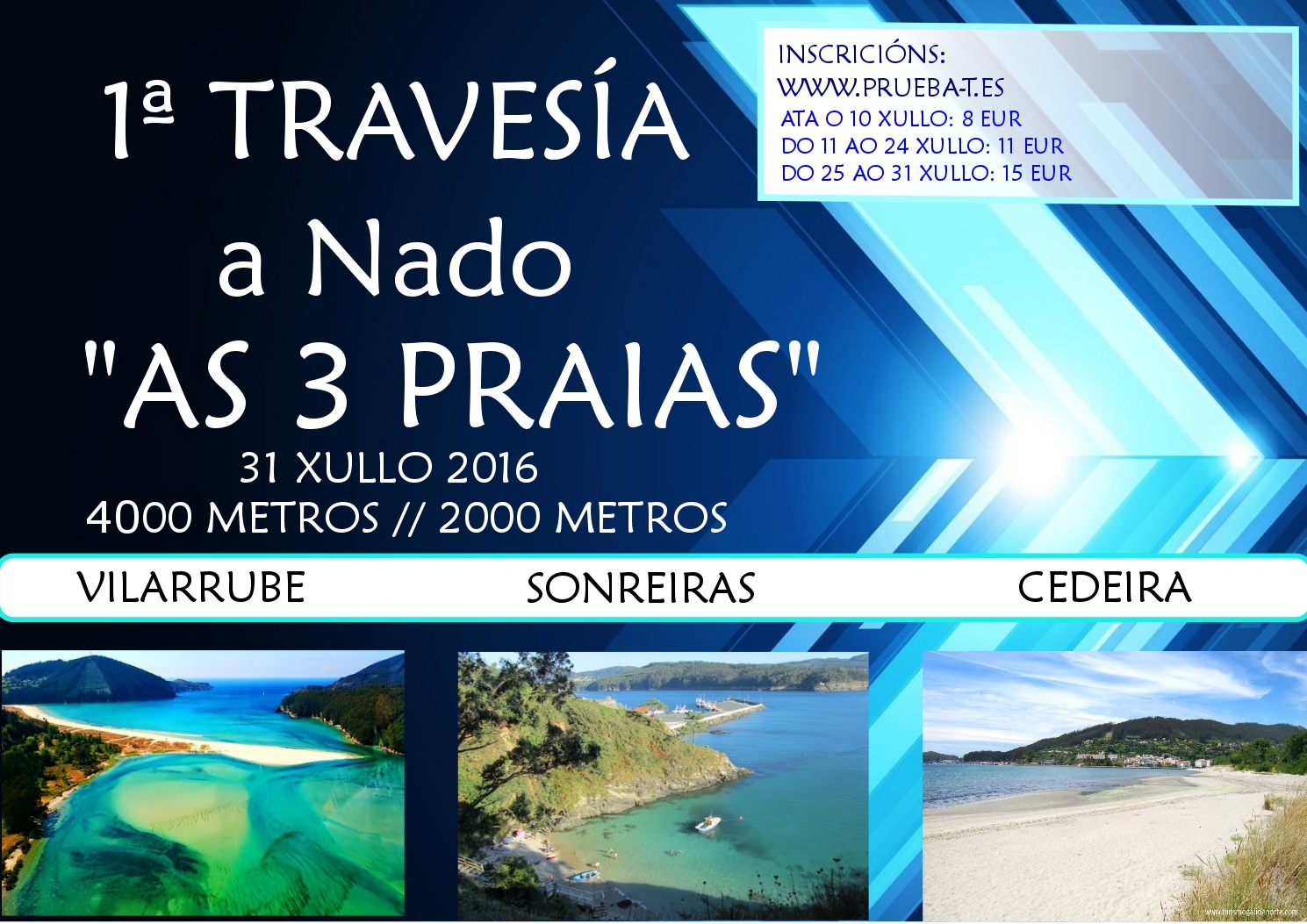 1ª TRAVESÍA A NADO AS 3 PRAIAS - Register