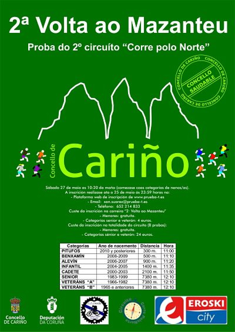2ª CARRERA VOLTA AO MAZANTEU (CARIÑO) - 2ª PRUEBA CORRE POLO NORTE 2017 - Inscris-toi