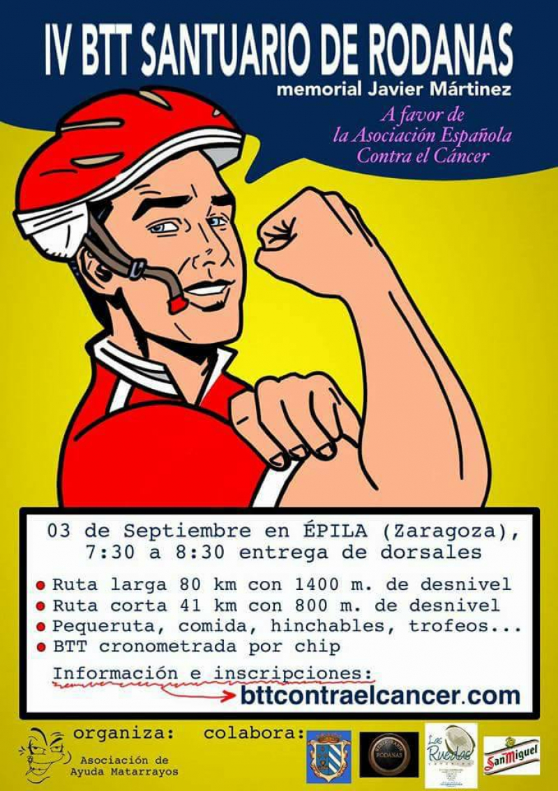 IV BTT SANTUARIO RODANAS . A FAVOR DE LA LUCHA CONTRA EL CÁNCER(MEMORIAL JAVIER MARTINEZ) - Inscríbete