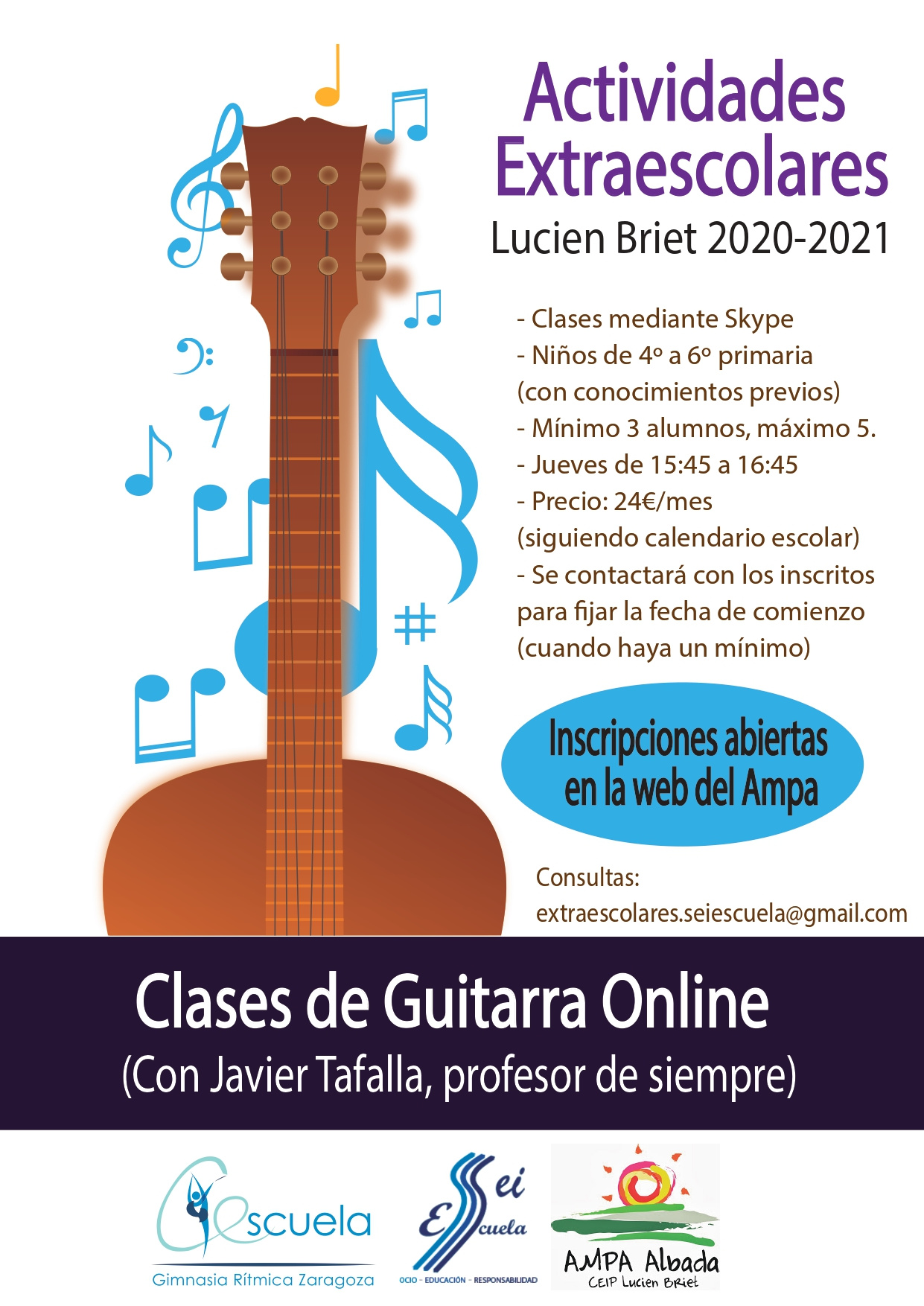 CLASES DE GUITARRA - CEIP LUCIEN BRIET - Prijava