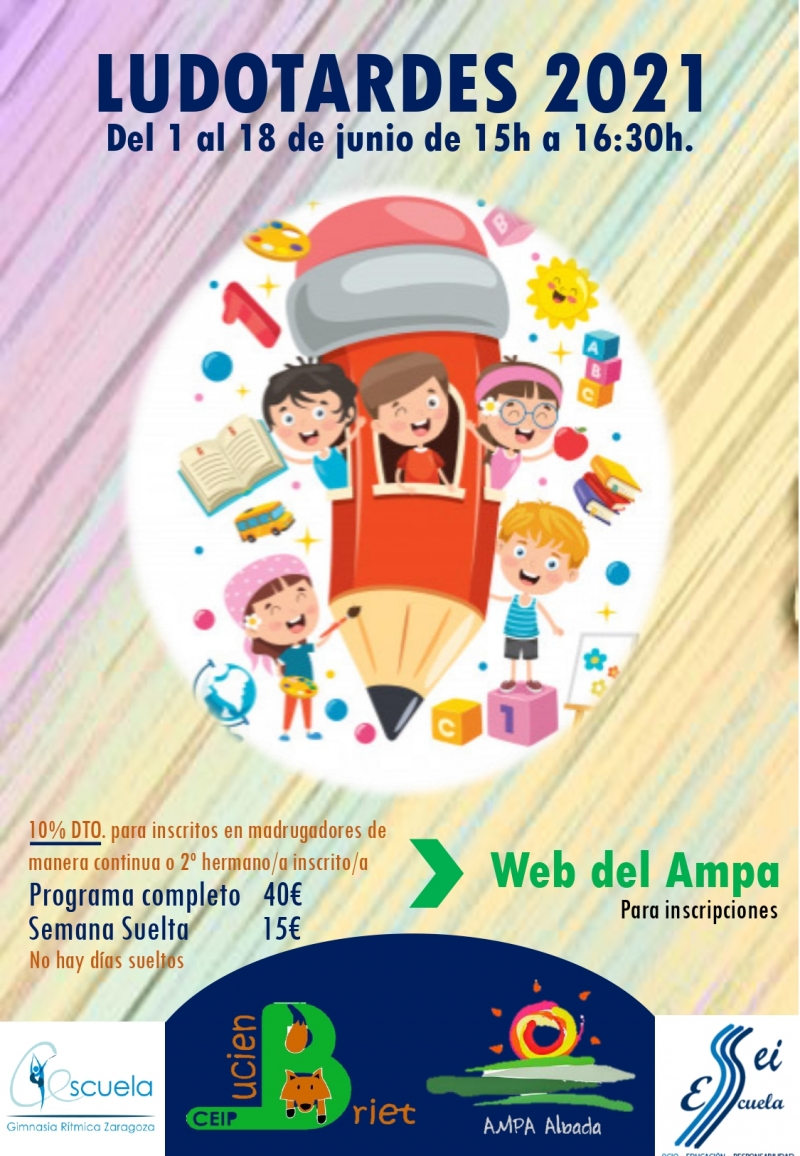 LUDOTARDES JUNIO 2021 - Inscríbete