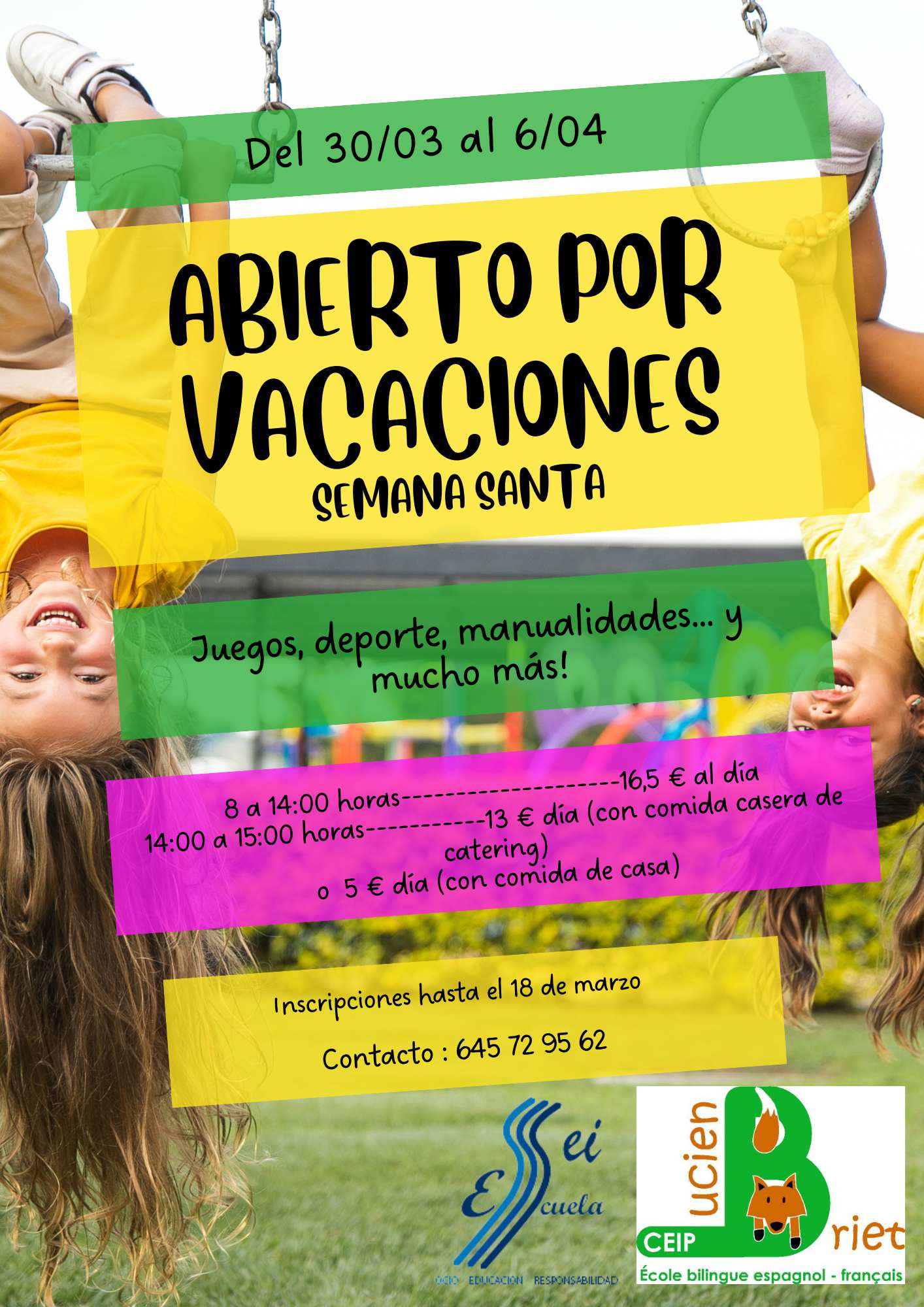 ABIERTO POR SEMANA SANTA CEIP LUCIEN BRIET  2025/2026   - Inscriu-te