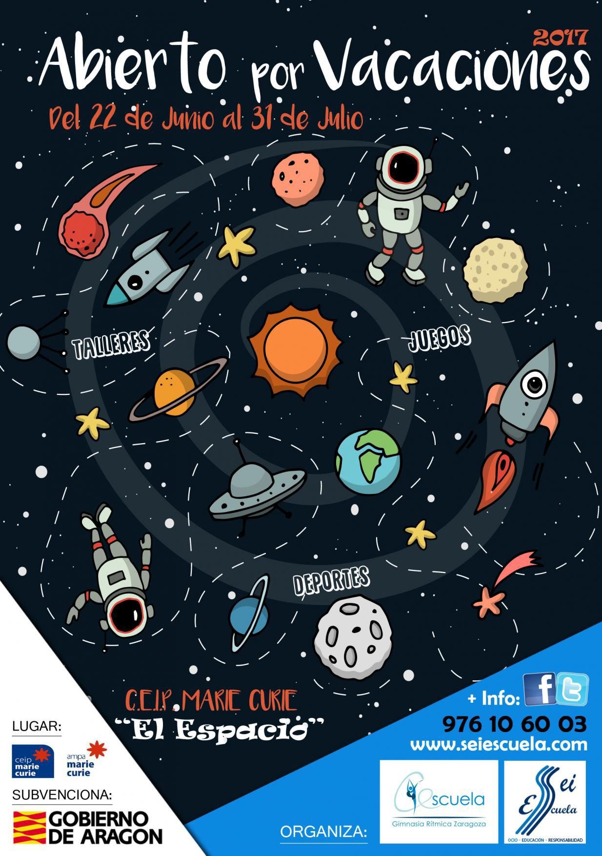 ABIERTO POR VACACIONES VERANO 2017 (CEIP MARIE CURIE) - Register