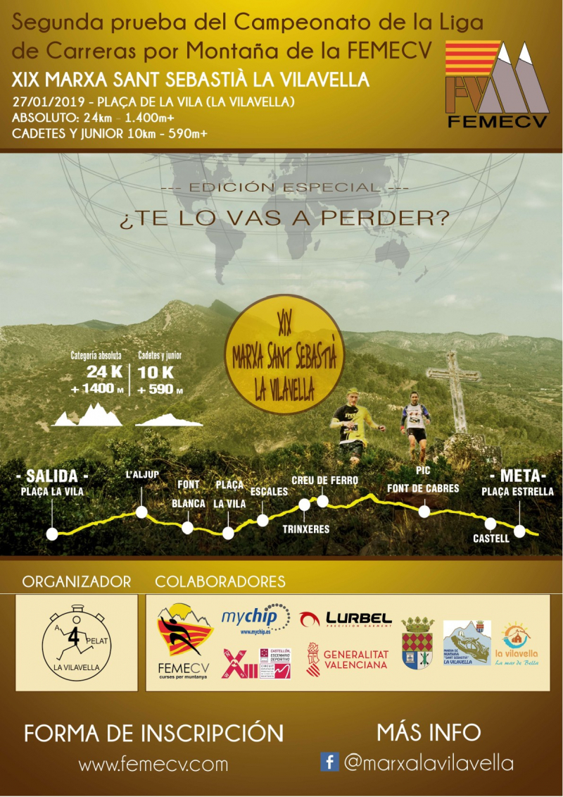 XIX MARCHA DE SAN SEBASTIÀ LA VILAVELLA - Inscríbete