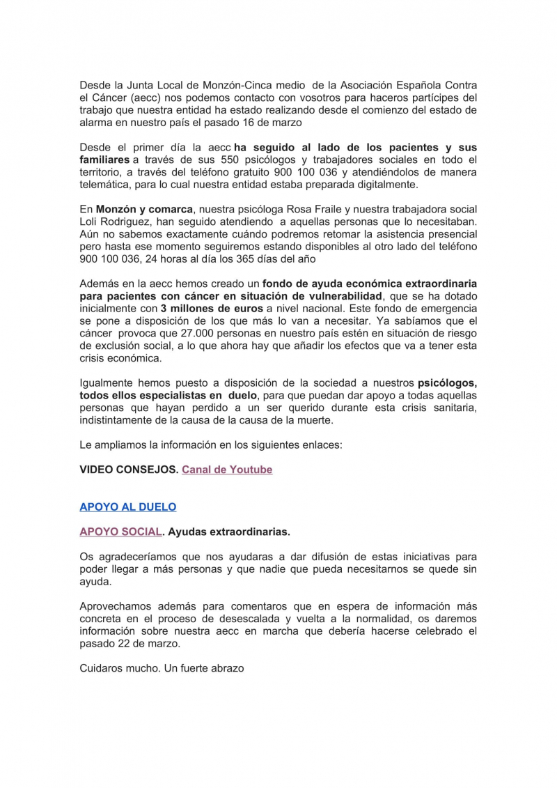 AECC EN MARCHA MONZON - Inscríbete