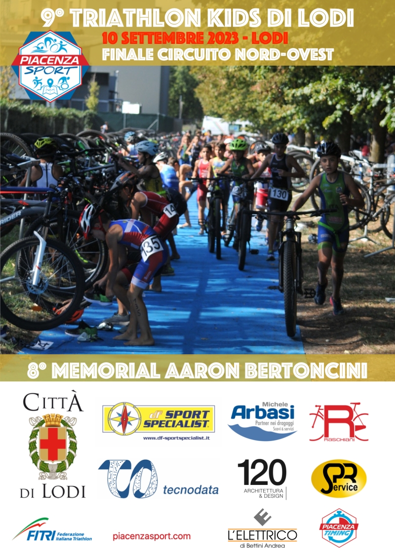 9° TRIATHLON KIDS DI LODI - FINALE CIRCUITO NORD-OVEST - MEMORIAL AARON BERTONCINI - Inscríbete